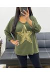 BLUE BLUE STAR FLOCKING JUMPER AH250948 MILITARY GREEN