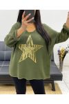 BLUE BLUE STAR FLOCKING JUMPER AH250948 MILITARY GREEN