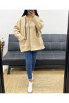 CHAQUETA OVERSIZE CON CREMALLERA AH250964 BEIGE