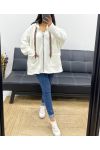 CHAQUETA OVERSIZE CON CREMALLERA AH250964 BLANCO