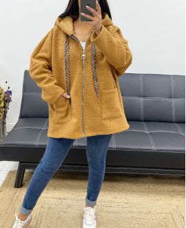 OVERSIZED ZIP-UP AH250964 CAMEL