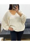 LUREX HEART PULLOVER AH250956 BEIGE