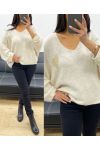 LUREX HEART PULLOVER AH250956 BEIGE