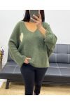 LUREX HEART PULLOVER AH250956 MILITARY GREEN