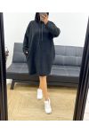 OVERSIZED HOODED DRESS WITH MOUMOUTE AH250975 BLACK