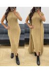 DRESS + CABLE CARDIGAN SET AH250506 CAMEL