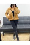 SHORT SUEDE JACKET MOUMOUTE AH250518 CAMEL