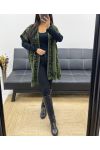 MILITARY GREEN LEOPARD PATTERNED VEST/PONCHO AH250914