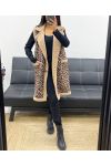 SLEEVELESS PRINTED MOUMOUTE SUEDE COAT AH250514-1