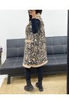 SLEEVELESS PRINTED SUEDE SUEDE COAT AH250514-2