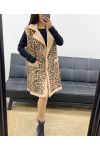 SLEEVELESS PRINTED SUEDE JACKET AH250514-3