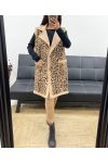 SLEEVELESS PRINTED SUEDE JACKET AH250514-3