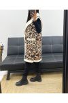 SLEEVELESS PRINTED MOUMOUTE SUEDE COAT AH250514-4