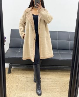 MOUMOUTE SUEDE COAT AH250508 BEIGE