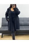 MOUMOUTE SUEDE COAT AH250508 BLACK