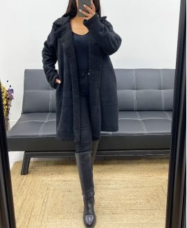 MOUMOUTE SUEDE COAT AH250508 BLACK