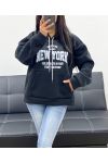 NEW YORK FLEECE HOODIE AH250524 BLACK