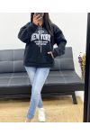 NEW YORK FLEECE HOODIE AH250524 BLACK