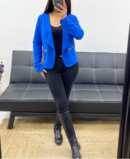 SHORT ZIP JACKET PE996 ROYAL BLUE