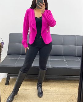 SHORT ZIP JACKET PE996 FUSHIA