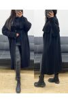 LONG VEST WITH LARGE COLLAR AH250866 BLACK