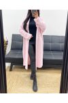 LONG CARDIGAN WITH LARGE COLLAR AH250866 PINK