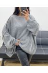 OVERSIZE-PULLOVER MIT STEPPNÄHTEN AH250533 GRAU