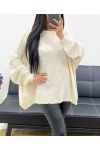 JERSEY OVERSIZE CON PESPUNTE AH250533 BEIGE