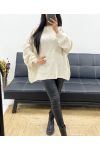 JERSEY OVERSIZE CON PESPUNTE AH250533 BEIGE