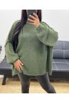 OVERSIZED TOPSTITCHING SWEATER AH250533 KHAKI