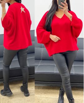 LUREX STAR BACK PULLOVER AH250539 RED