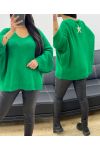 LUREX STAR BACK PULLOVER AH250539 GREEN