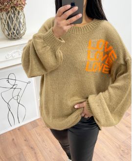 PULLOVER LOVE LOVE LOVE AH250530 CAMEL