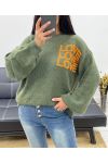 LOVE LOVE LOVE SWEATER AH250530 MILITARY GREEN