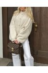 CÁRDIGAN OVERSIZE SUAVE CON BOTONES AH250561 BEIGE CLARO