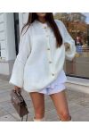 ZACHT OVERSIZED VEST MET AH250561 WITTE KNOPEN