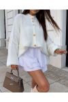 ZACHT OVERSIZED VEST MET AH250561 WITTE KNOPEN