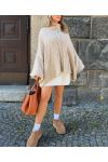 ZACHT OVERSIZED VEST MET KNOPEN AH250561 LICHTBEIGE