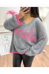 JERSEY OVERSIZE SMILE AH250560 GRIS