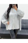 BOTONES CHALECO OVERSIZE AH250567 GRIS CLARO