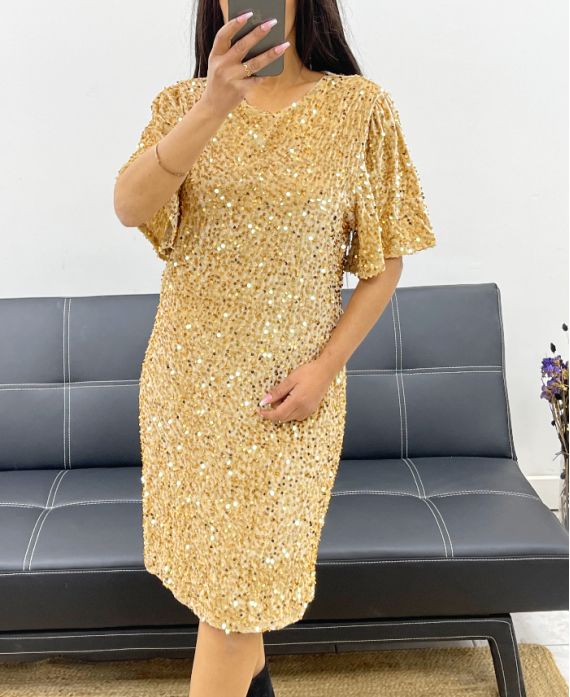 SEQUIN DRESS AH250564 GOLD