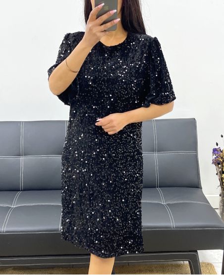 SEQUIN DRESS AH250564 BLACK