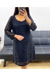 BLACK LACE SEQUIN DRESS AH250579