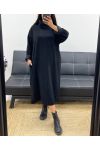 VELVET DRESS 2 POCKETS AH250582 BLACK