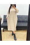 VELVET DRESS 2 POCKETS AH250582 BEIGE