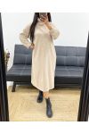 VELVET DRESS 2 POCKETS AH250582 BEIGE