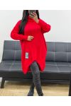 ASYMMETRICAL TURTLENECK JUMPER AH250584 RED