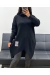 ASYMMETRICAL TURTLENECK SWEATER AH250584 BLACK