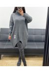 ASYMMETRICAL TURTLENECK SWEATER AH250584 GREY