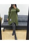 ASYMMETRICAL TURTLENECK SWEATER AH250584 MILITARY GREEN